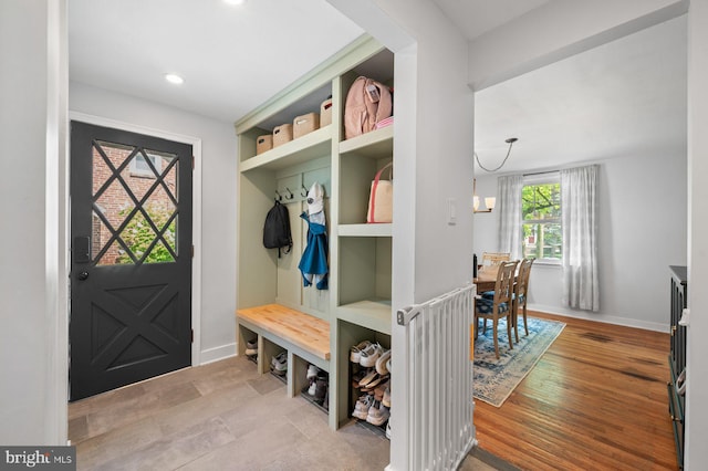 1505 Wynnewood Rd, Ardmore, PA 19003 - mudroom featuring baseboards and recessed lighting