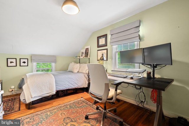 1505 Wynnewood Rd, Ardmore, PA 19003 - bedroom featuring wood finished floors, an office area, and lofted ceiling