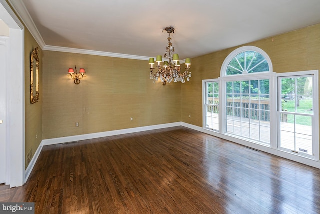 6 Benedek Rd, Princeton, NJ 08540 - spare room featuring wood finished floors, a chandelier, and ornamental molding