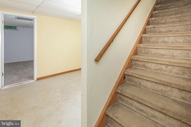 6 Benedek Rd, Princeton, NJ 08540 - staircase featuring a drop ceiling and finished concrete flooring
