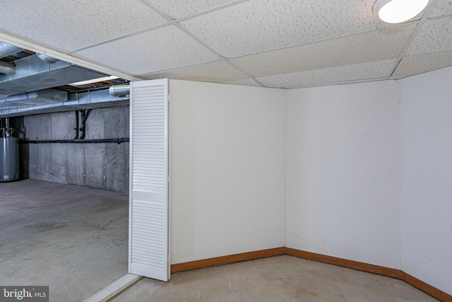 6 Benedek Rd, Princeton, NJ 08540 - below grade area featuring gas water heater and a paneled ceiling