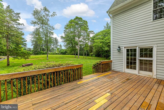 6 Benedek Rd, Princeton, NJ 08540 - wooden terrace with a yard and view of scattered trees