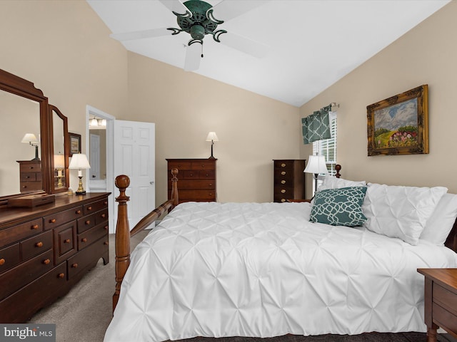 1413 Peregrine Path, Arnold, MD 21012 - carpeted bedroom featuring vaulted ceiling and ceiling fan