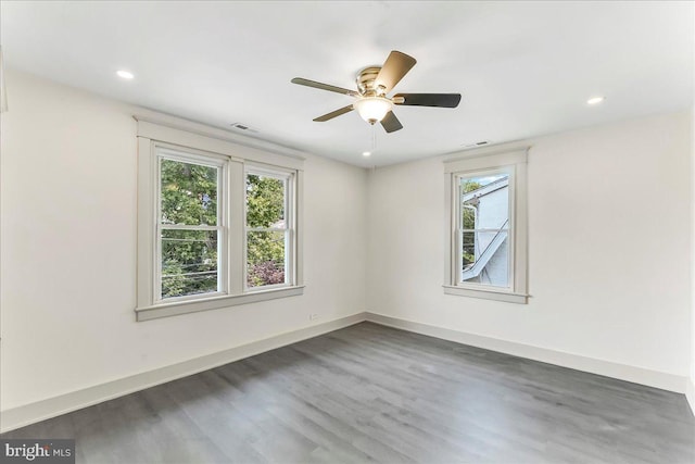564 9th Ave, Prospect Park, PA 19076 - empty room featuring plenty of natural light, wood finished floors, a ceiling fan, and recessed lighting