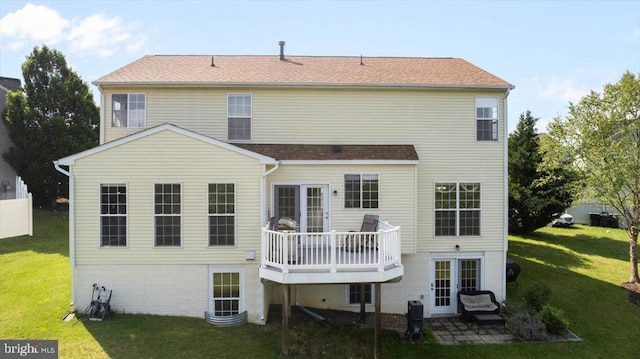 313 Indianhead Ct, Woodstock, VA 22664 - back of property with a yard, a patio area, a wooden deck, and central air condition unit