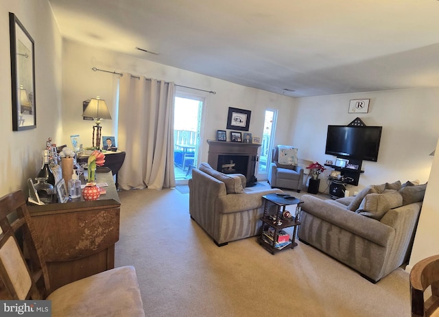 290 Hilltop Ln, Annapolis, MD 21403 - living room with carpet and a fireplace