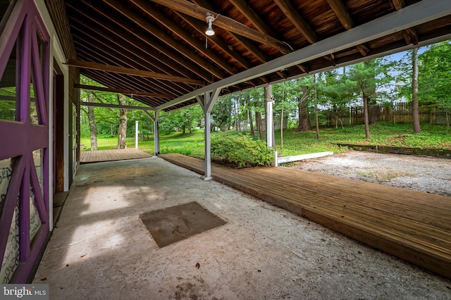 view of patio featuring a deck