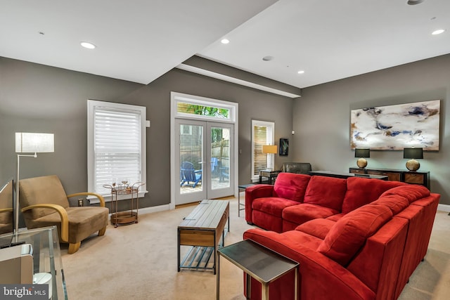5526 Macarthur Blvd NW, Washington, DC 20016 - living area with light colored carpet, recessed lighting, and baseboards