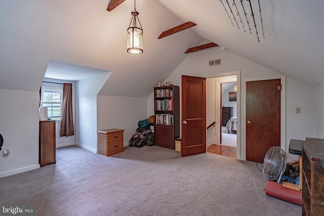 bonus room with carpet floors and baseboards