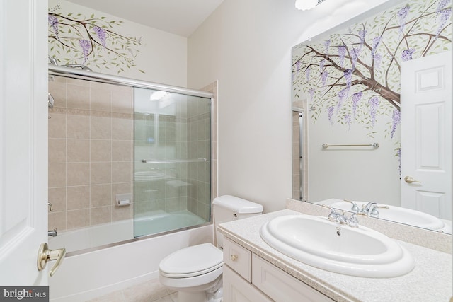 4 Augusta Dr, Little Egg Harbor Twp, NJ 08087 - bathroom featuring toilet, vanity, shower / bath combination with glass door, and tile patterned floors