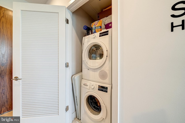 45 Sutton Sq SW Unit Ph11, Washington, DC 20024 - washroom featuring stacked washer and clothes dryer
