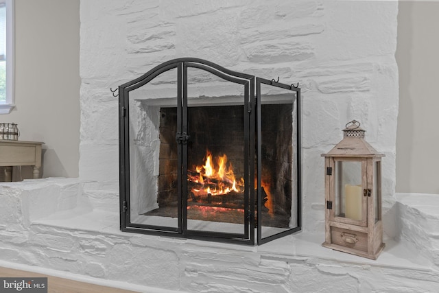 669 Worthington Dr, Warminster, PA 18974 - detailed view of a warm lit fireplace