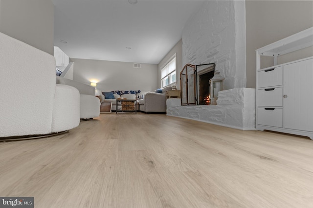 669 Worthington Dr, Warminster, PA 18974 - living room featuring wood finished floors and a fireplace