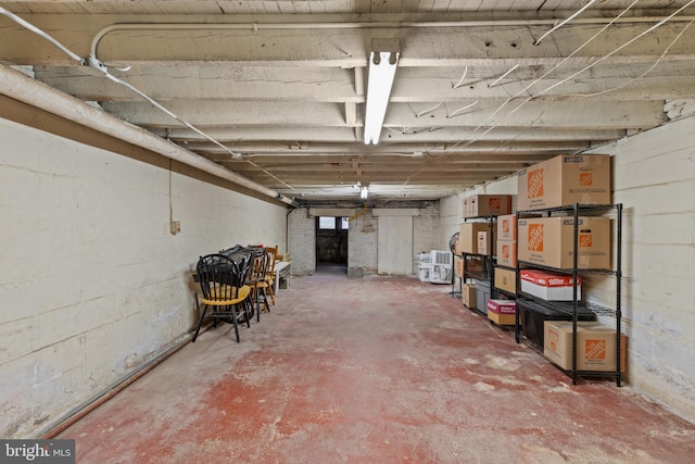 view of unfinished below grade area