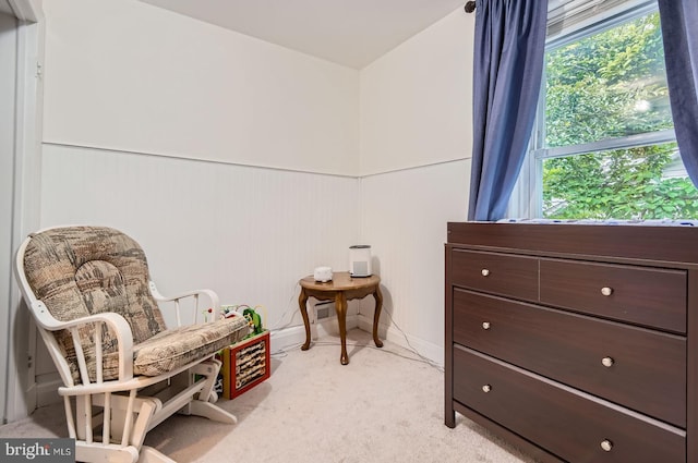 5622 Pilgrim Rd, Baltimore, MD 21214 - sitting room with wainscoting and light colored carpet
