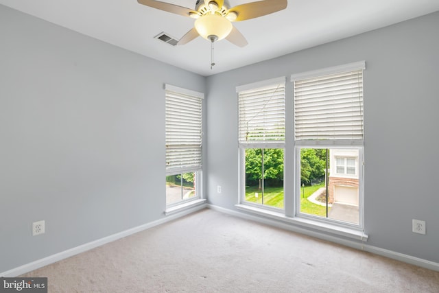 23462 Twin Falls Ter, Ashburn, VA 20148 - spare room featuring carpet, baseboards, and ceiling fan