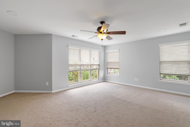 23462 Twin Falls Ter, Ashburn, VA 20148 - spare room with ceiling fan, healthy amount of natural light, light carpet, and baseboards