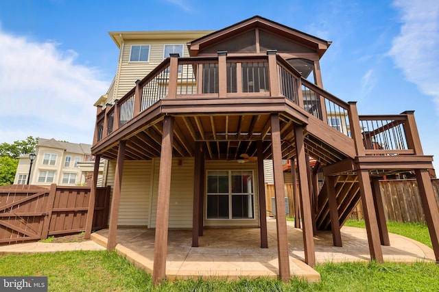 23462 Twin Falls Ter, Ashburn, VA 20148 - rear view of property featuring a patio area, a wooden deck, and a gate