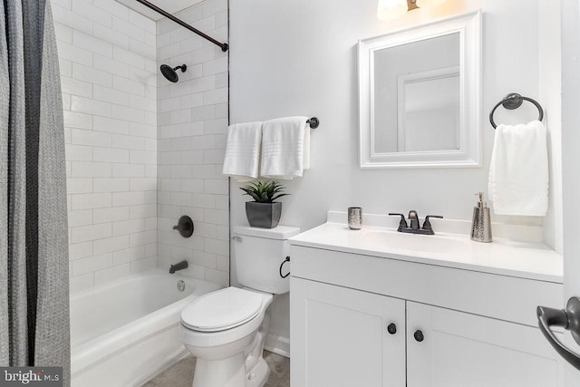 1214 Barnaby Ter SE, Washington, DC 20032 - bathroom featuring toilet, shower / tub combo with curtain, and vanity
