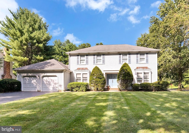 2 W Cartwright Dr, Princeton Junction, NJ 08550 - view of front of property with a garage, a front yard, and driveway