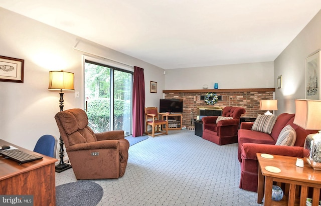 2 W Cartwright Dr, Princeton Junction, NJ 08550 - carpeted living room featuring a fireplace