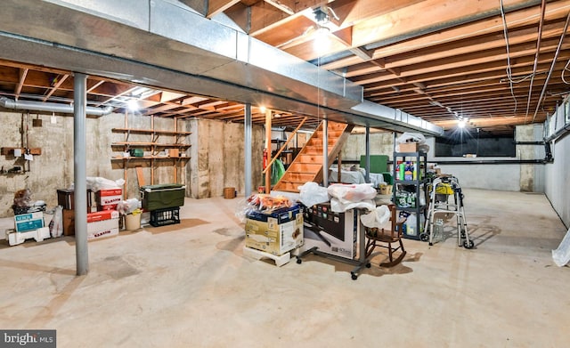 2 W Cartwright Dr, Princeton Junction, NJ 08550 - unfinished below grade area with stairway