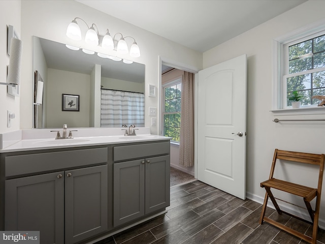 439 Windy Way, Front Royal, VA 22630 - full bath with wood finished floors, baseboards, and double vanity
