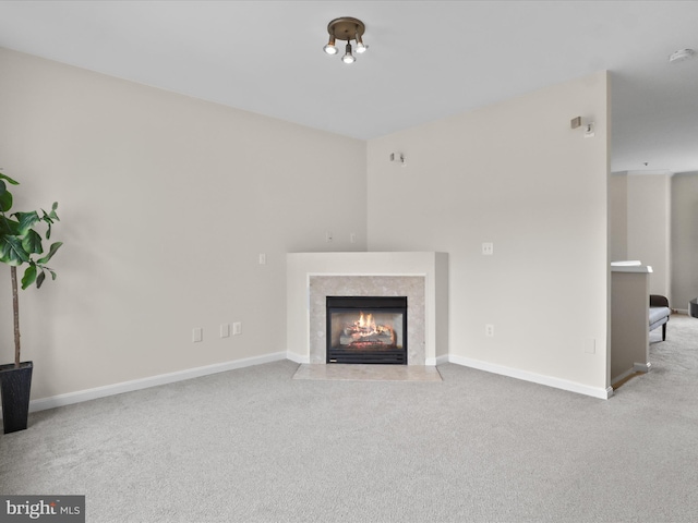 1604 Hunting Creek Dr Unit B, Alexandria, VA 22314 - unfurnished living room with carpet, a fireplace with flush hearth, and baseboards