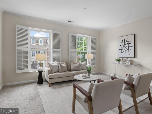 1604 Hunting Creek Dr Unit B, Alexandria, VA 22314 - carpeted living area with ornamental molding and baseboards