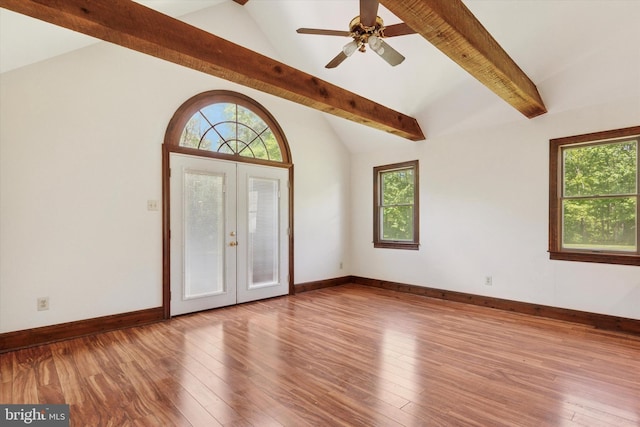 3789 Stump Rd, Doylestown, PA 18902 - empty room with french doors, plenty of natural light, and hardwood / wood-style flooring