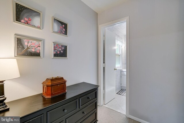 5101 Ampthill Dr, Alexandria, VA 22312 - hallway with light tile patterned floors