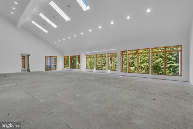 6 Evan Way, Pikesville, MD 21208 - unfurnished room with high vaulted ceiling, plenty of natural light, and recessed lighting