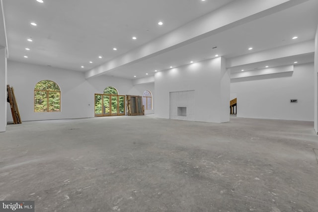 6 Evan Way, Pikesville, MD 21208 - unfurnished living room featuring recessed lighting and concrete floors