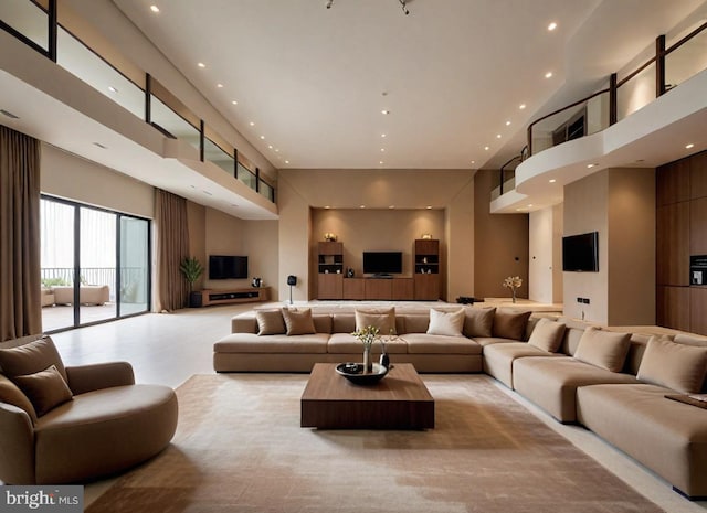 6 Evan Way, Pikesville, MD 21208 - living area featuring a towering ceiling and recessed lighting