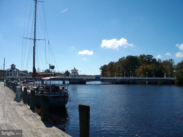 dock featuring a water view