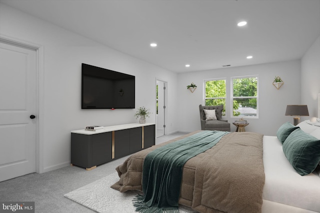 2564 Forrest Ave, Bensalem, PA 19020 - bedroom with recessed lighting, light colored carpet, and baseboards