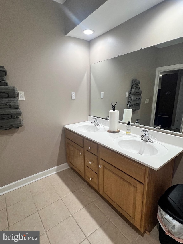 4004 Todd Pass, James Creek, PA 16657 - bathroom with tile patterned floors, double vanity, and baseboards
