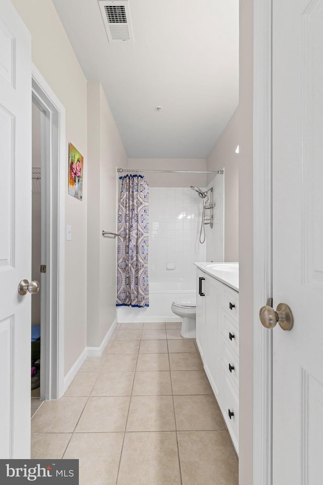 12958 Centre Park Cir Unit 219, Herndon, VA 20171 - bathroom with shower / bathtub combination with curtain, vanity, and tile patterned floors