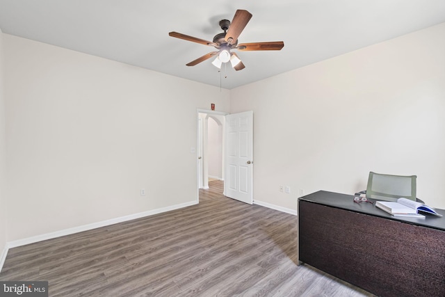 12958 Centre Park Cir Unit 219, Herndon, VA 20171 - unfurnished office with wood finished floors and a ceiling fan