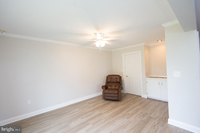 5470 Moose Lodge Rd, Cambridge, MD 21613 - unfurnished room featuring light wood finished floors, ceiling fan, and crown molding