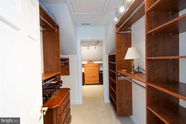 5470 Moose Lodge Rd, Cambridge, MD 21613 - walk in closet featuring attic access