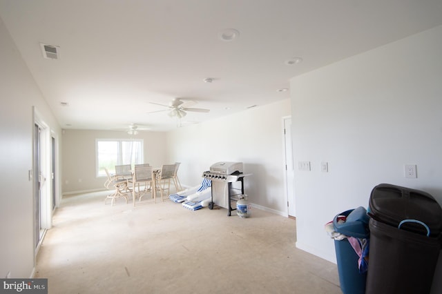 5470 Moose Lodge Rd, Cambridge, MD 21613 - game room featuring baseboards and a ceiling fan