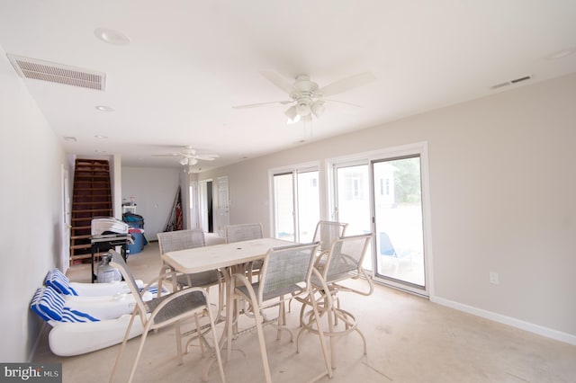 5470 Moose Lodge Rd, Cambridge, MD 21613 - dining area with ceiling fan and recessed lighting