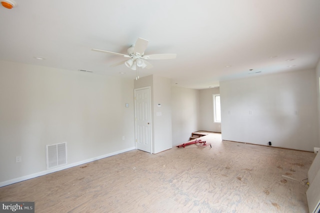 5470 Moose Lodge Rd, Cambridge, MD 21613 - empty room with wood finished floors, a ceiling fan, and a smoke detector