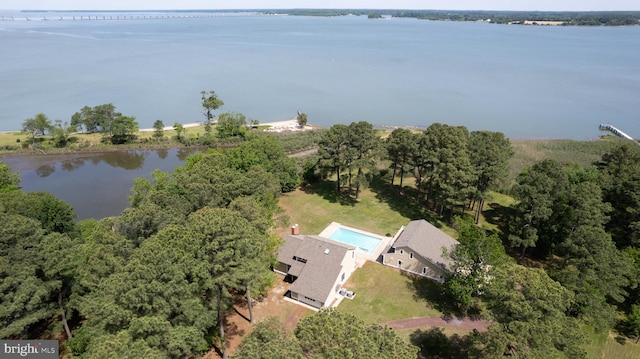 5470 Moose Lodge Rd, Cambridge, MD 21613 - aerial view of property and surrounding area with a nearby body of water and a pool area