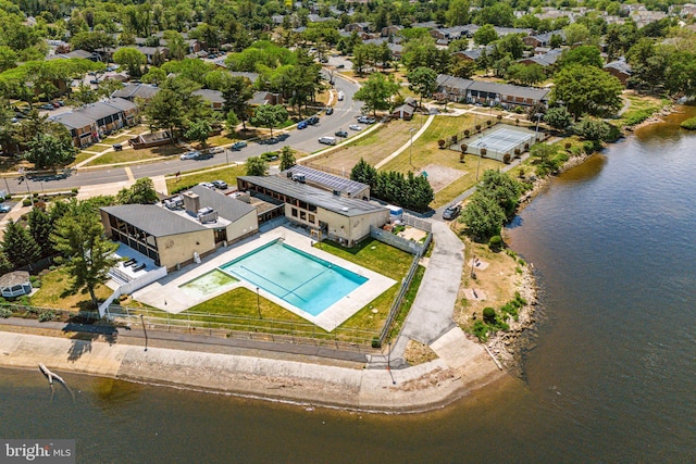 2054 Harbour Dr, Palmyra, NJ 08065 - aerial view of a pool and a nearby body of water