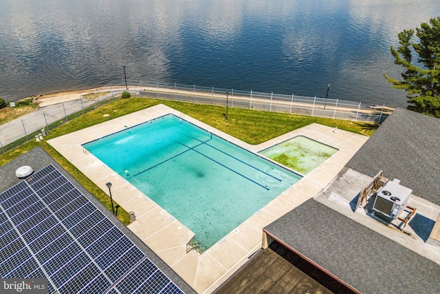2054 Harbour Dr, Palmyra, NJ 08065 - view of pool with a water view and fence