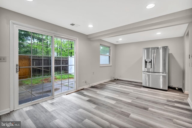 73 Doe Ct, Monmouth Junction, NJ 08852 - unfurnished dining area featuring light wood-style floors, recessed lighting, and baseboards