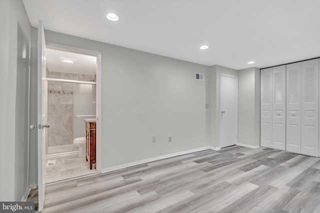 73 Doe Ct, Monmouth Junction, NJ 08852 - unfurnished bedroom featuring recessed lighting, a closet, wood finished floors, ensuite bath, and baseboards