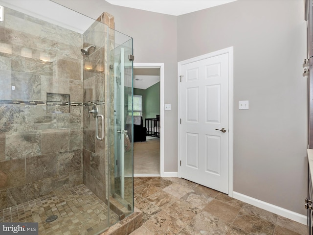 6470 Saddlebrook Ln, Frederick, MD 21701 - bathroom featuring a shower stall and baseboards